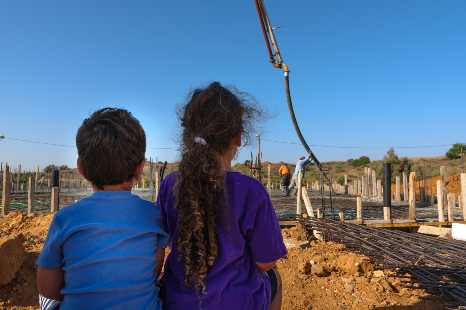 בנייה בקיבוץ. צילום: שמואל בן אור