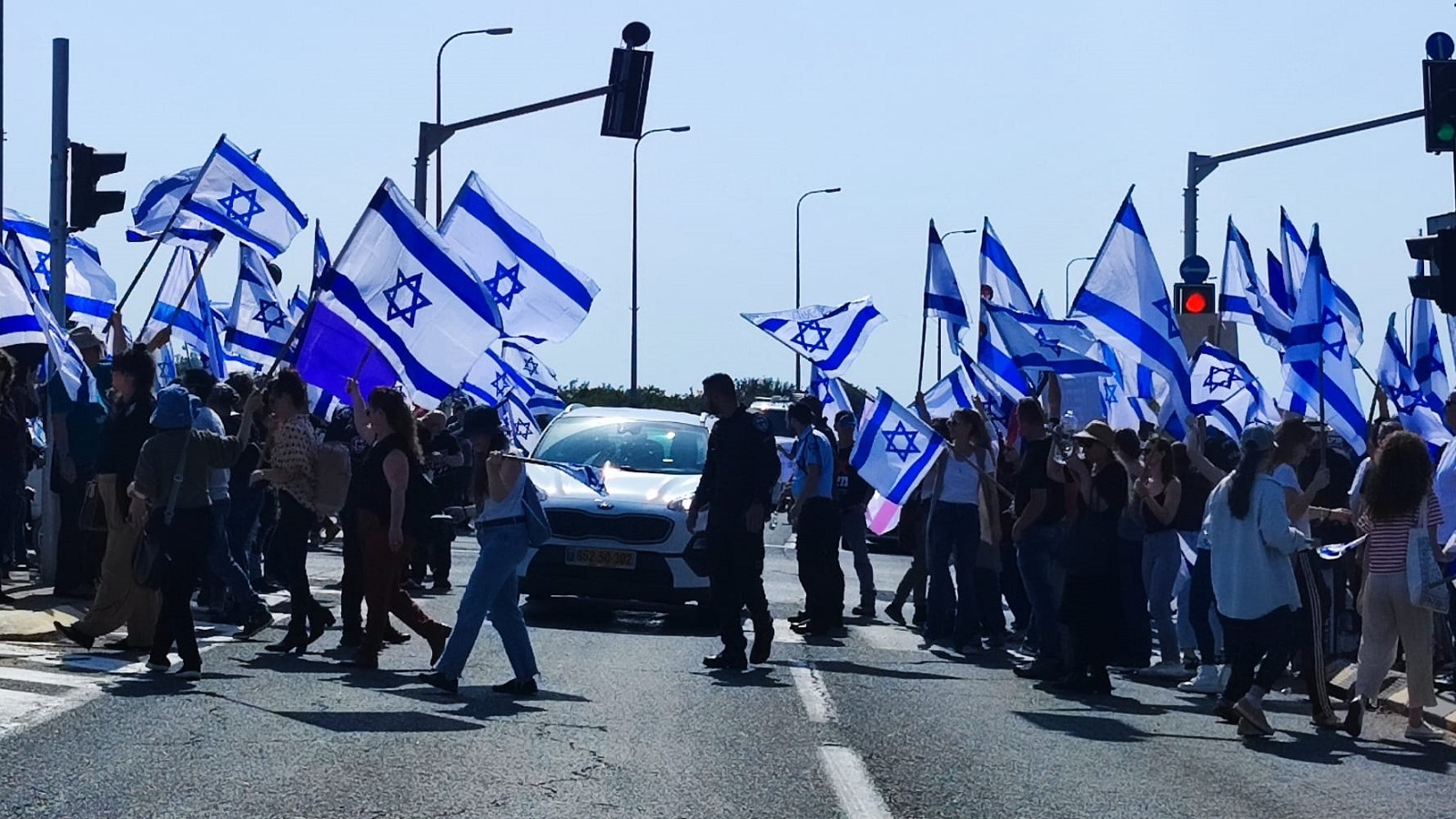 צומת הגומא בגליל העליון חסומה על ידי הקיבוצניקים שבאו להפגין ביום השיבוש הלאומי בשבוע שעבר