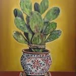 פואד אגבאריה - כבול באור, 2025. צבעי שמן על בד